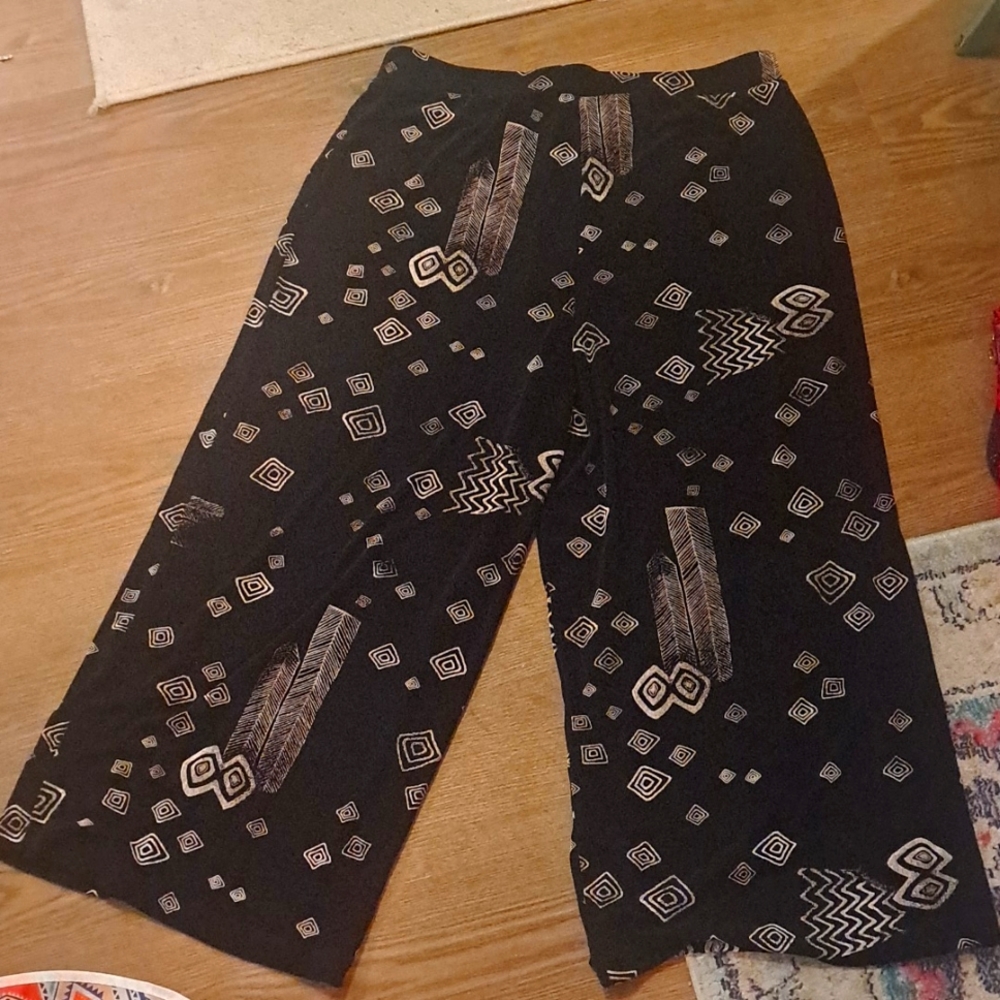 Vintage Chicos wide leg ankle pants, sz 3/ xl